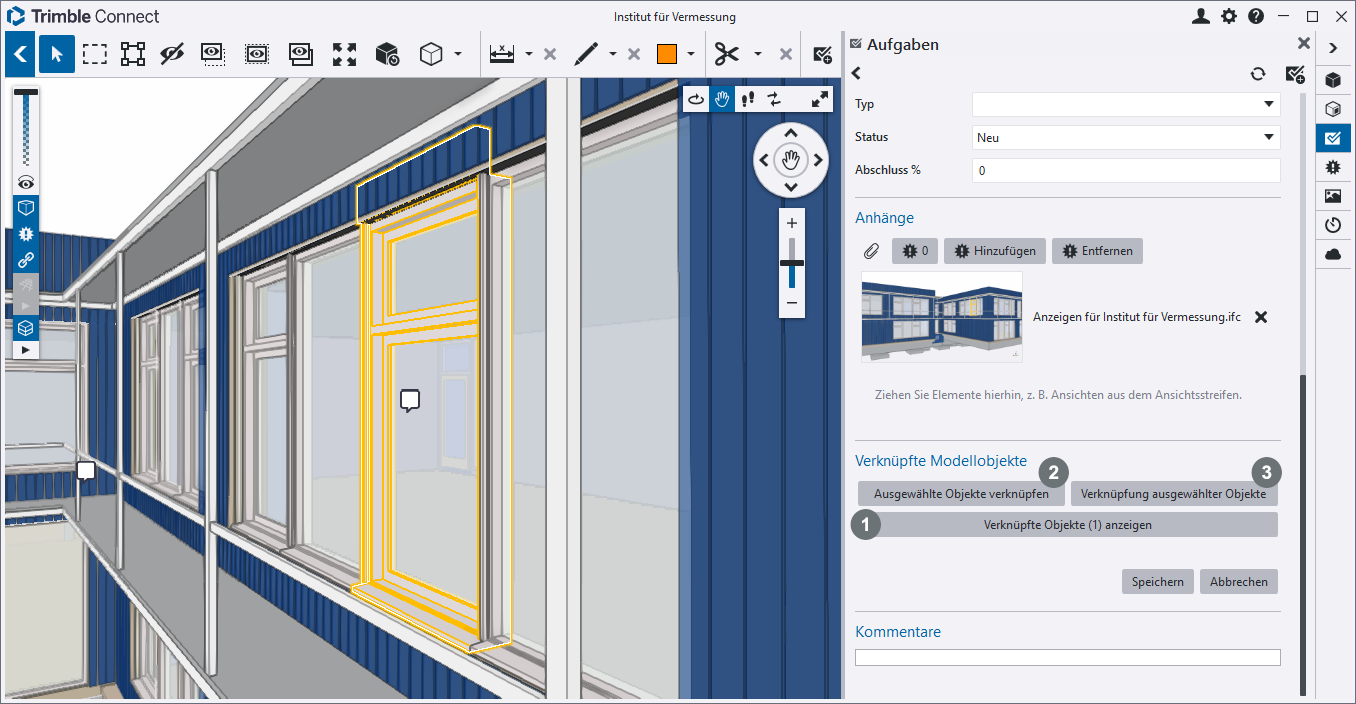 Modellobjekten verkn&uuml;pfen