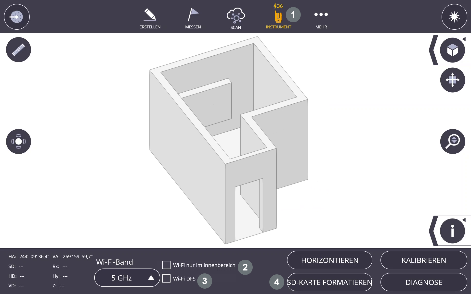 Instrumenteneinstellungen