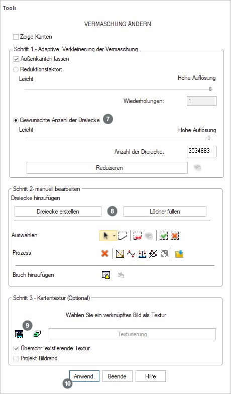 Vermaschung &auml;ndern